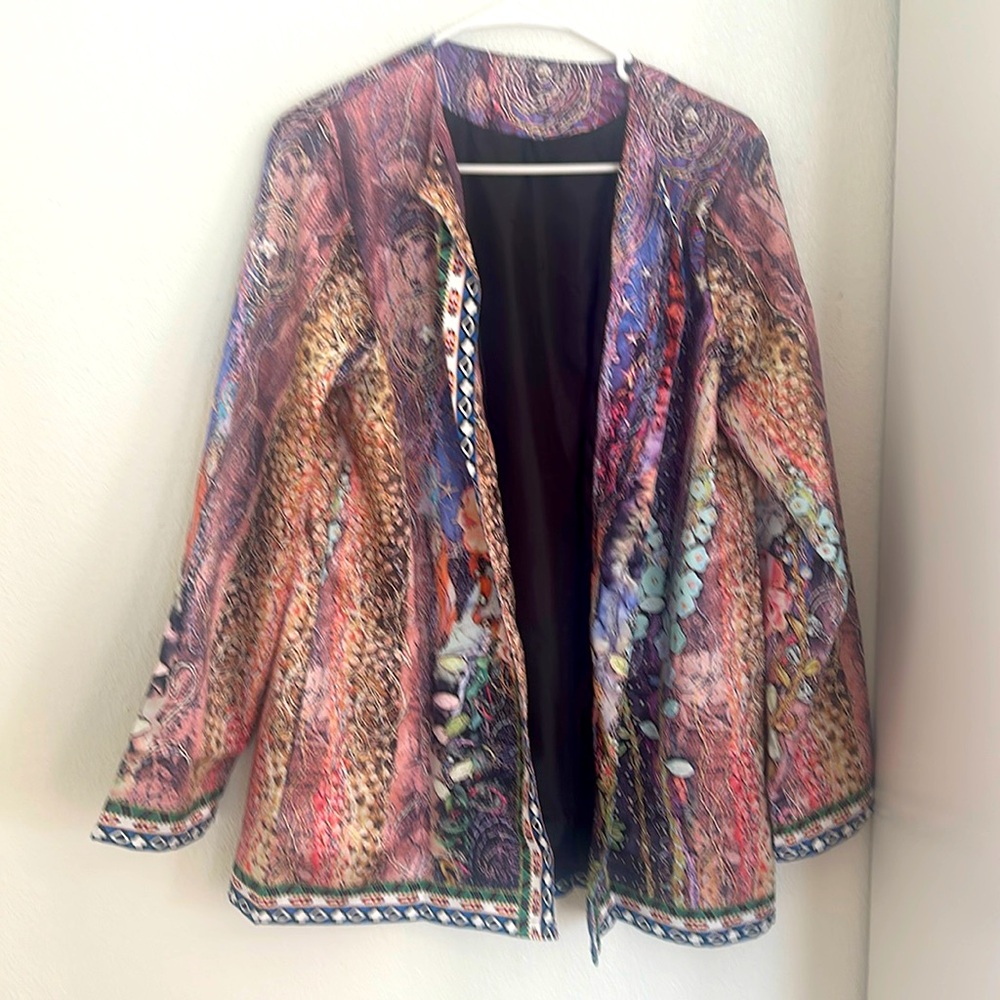Fun, colorful blazer, with satin lining